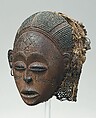 Pwo (female) mask, Chokwe artist, Wood, plant fiber, pigment, fur, metal, Chokwe peoples